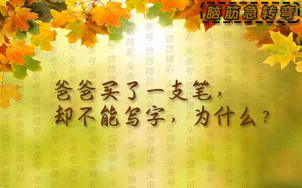 什么笔不能写字(脑筋急转弯)