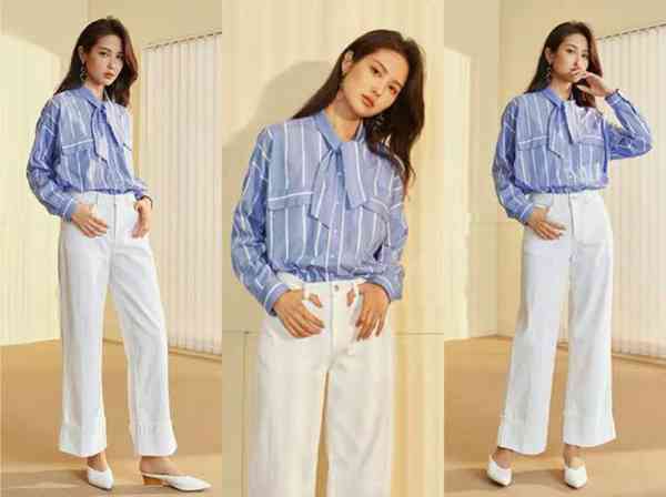 2018秋天很流行穿蓝色衬衫,搭配这4种下装真心好看!