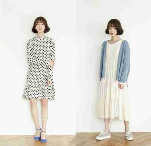 秋季穿搭,白色连衣裙搭配蓝色外套优雅淑女,专属软妹子的文艺范