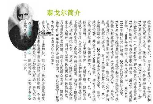 泰戈尔简介及作品(你了解他的作品吗)