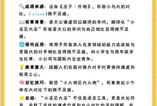 成语小巫见大巫是什么意思？举例说明它的实际应用场景