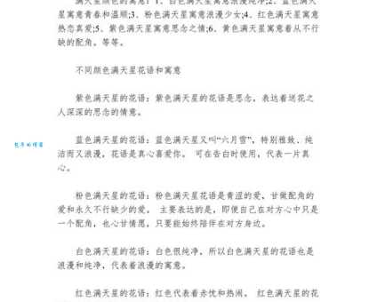 解读满天星所有颜色的花语，送对花表达你的心意