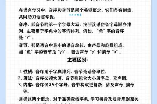 音序和音节分别是什么？简单解释及区别