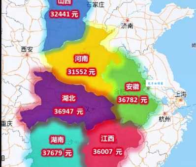 中部六省人口面积及经济实力排名,带你全面了解!