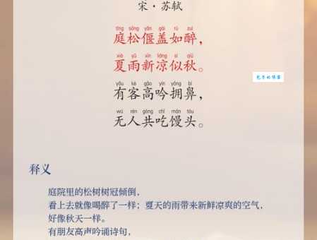 “擎雨盖”是什么意思?简单解释诗句中“擎雨盖”的含义和象征。